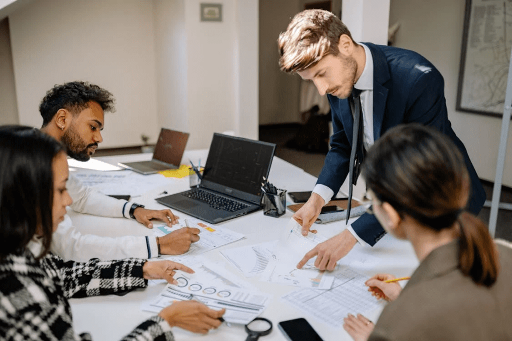 A financial strategy meeting