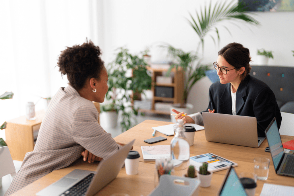 A tax advisor meeting with a client