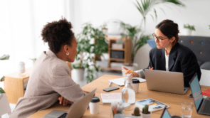 A tax advisor meeting with a client