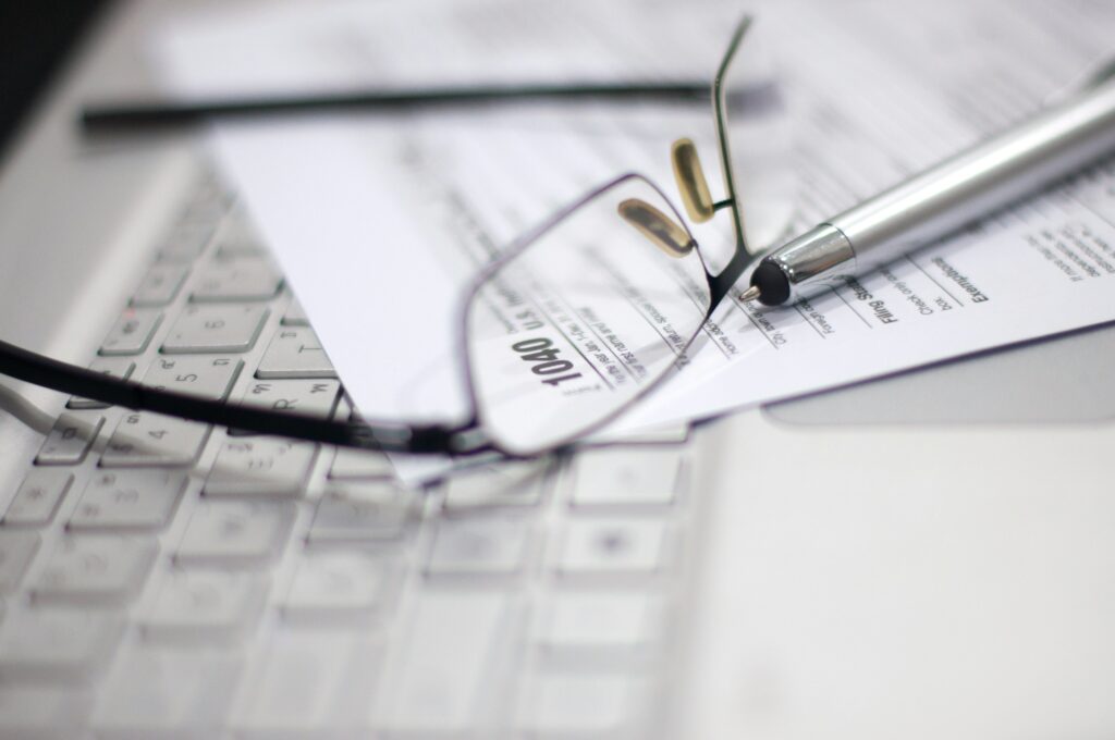 Image of tax paperwork.